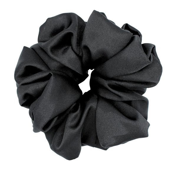 XX Large Black Satin Scrunchie - Picture 1 of 4